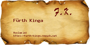 Fürth Kinga névjegykártya
